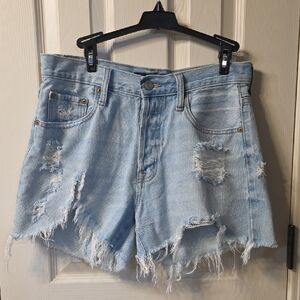 Aeropostale Light Blue Ripped Jean Shorts